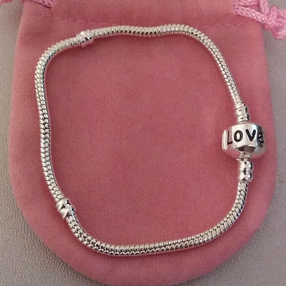 Sterling Silver LOVE European Charm Bracelet